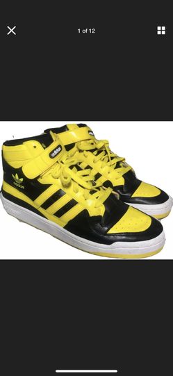 Extremely Rare Adidas Forum Mid 2009 Men 13 basketball shoes sneakers Unofficial Wu-Tang Killer Bee Yellow Blk