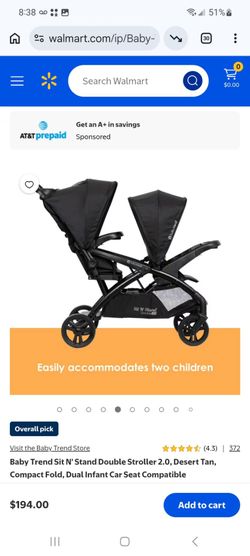 Baby Trend Sit N' Stand Double Stroller $150
