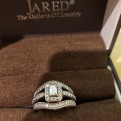 Triple Band White Gold wedding set
