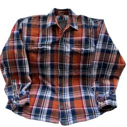 Duluth Shacket Men 2XL Gray Red Plaid Flannel Fleece Lined Flapjack Jac Jacket