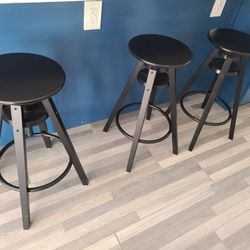 Black Wood Bar Stools