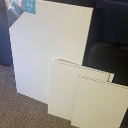 Lot Of Canvas Boards ; Painting + 1 Black