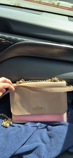 Beige and pink coach purse