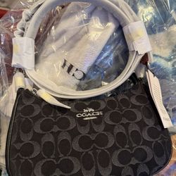 Coach Signature Denim Teri Shoulder Bag