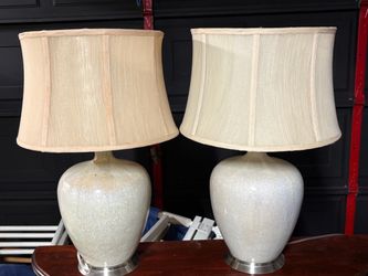 Pair of Ceramic Table Lamps with Shades