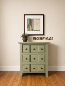 Tall green nightstand/cabinet