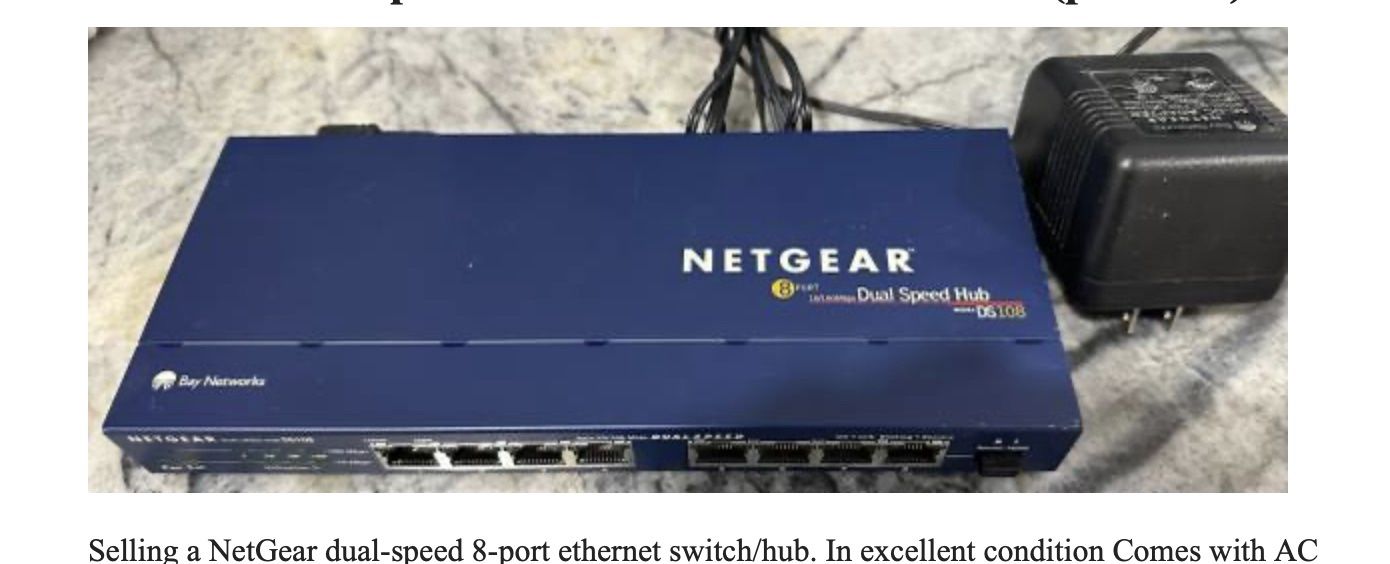 NetGear Dual Speed 8-port Ethernet Switch 