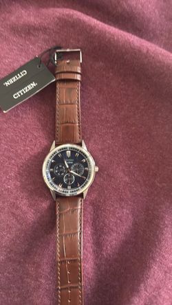 New Citizen Eco Drive Cordova Men’s Blue Dial Brown Leather Strap