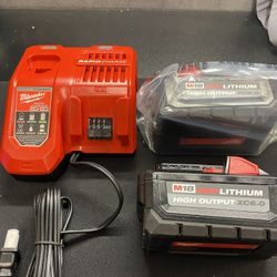 Milwaukee M18 high output batteryu 6.0ah 2pack with rapid charger. BRAND NEW AUTHENTIC
