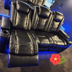 Brand New/ Black Power Reclining Sofa Set/ Ashley Furniture Party Time/ 