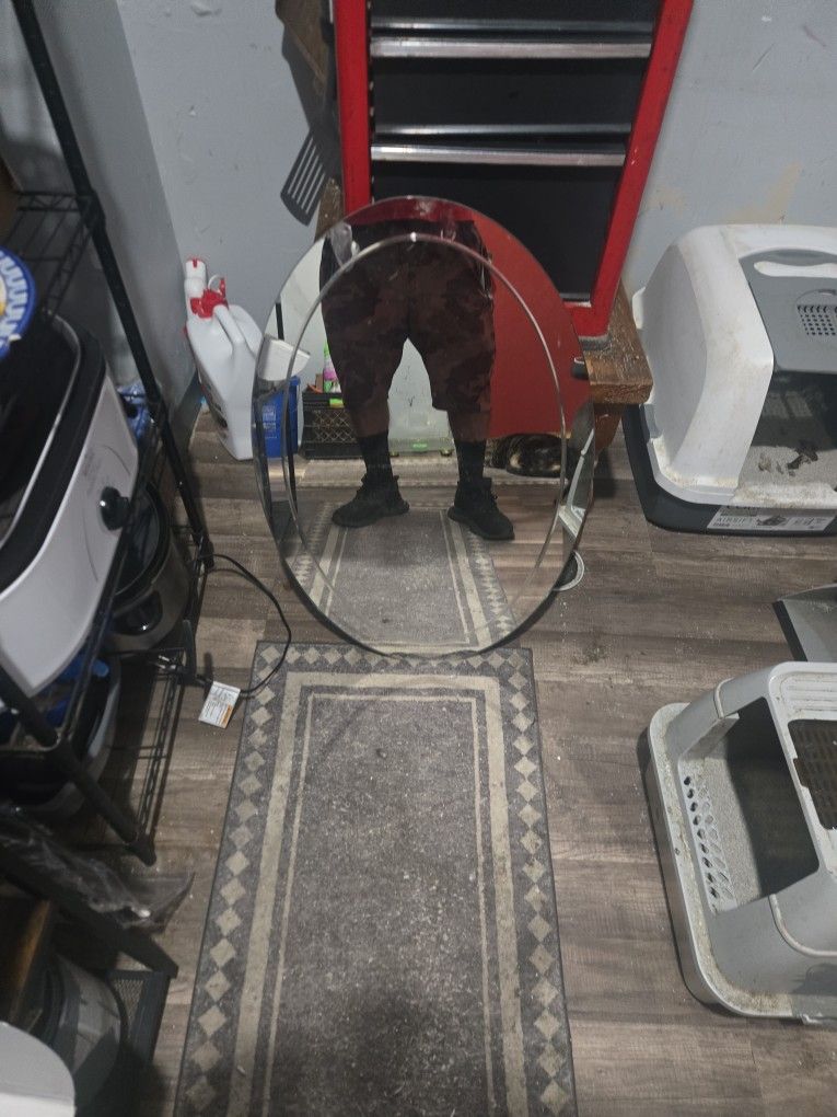 Glass Mirror Circle Used