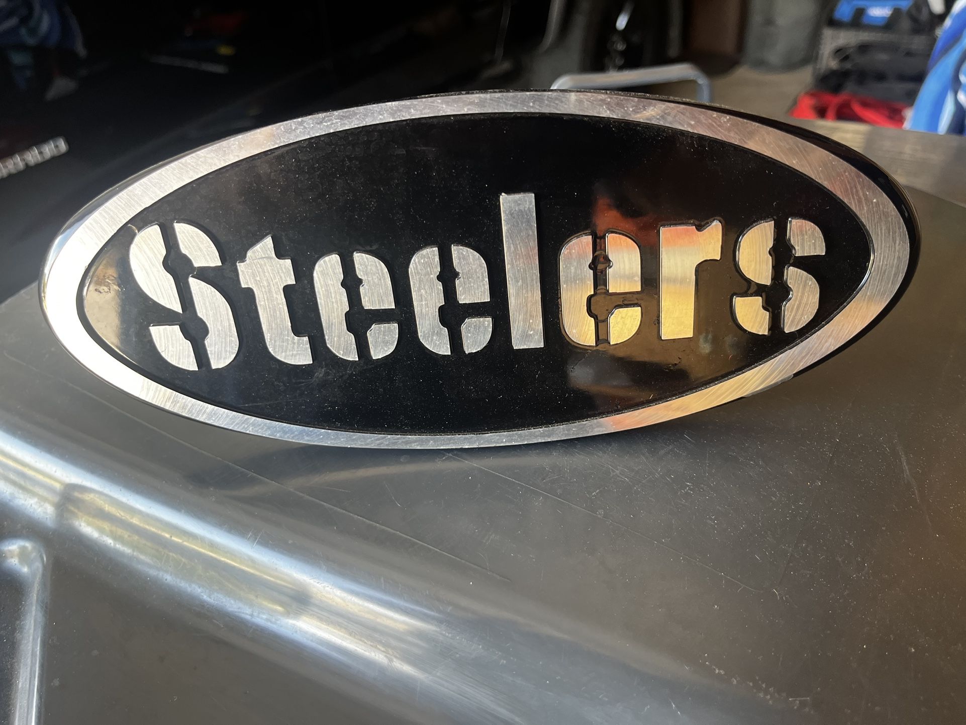 Custom Aluminum CNC Milled Steelers Truck Hitch!!