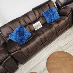 Barcelona Brown Fabric Reclining Sofa/Loveseat Sets---$1099---Wow!!!---No Credit Needed Financing Available 