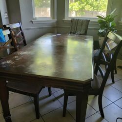 Wooden Dining Table With Chairs