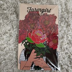 Farmgirl Flowers Jewelry Red And Pink Peony Flower Enamel Brooch Pin New Sealed