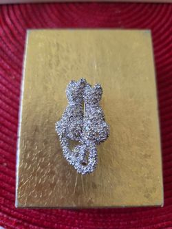 Silver Rhinestone Crystal Brooch Pin