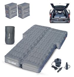 D-Hive Shortened Length - Unbeatable Durability SUV Air Mattress for Car Camping, Durable Extra Thick 300D Oxford Fabric, Quick Easy Set-Up w/Electric
