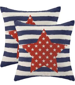 4th of July Pillow Covers 16x16 Inch Set of 2 Memorial Day Independence Day