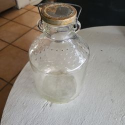 Old Glass Bottle With Original Top 
