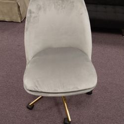 Velvet Gray & Gold Computer Chair 