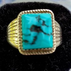 TURQUOISE NUGGET style Ring Size 10.5