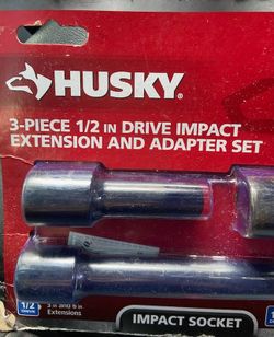 "NEW" Husky 3pc 1/2" drive impact extension & adapter set