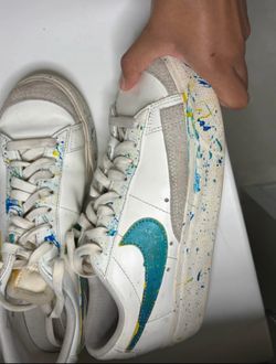 Size women 8 Nike Blazer Low 77 Flyleather splatter paint