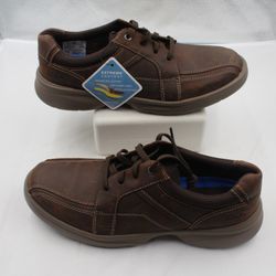 Clarks Bradley Walk Men's Size 10M Leather Oxford Casual Shoes Brown Beeswax