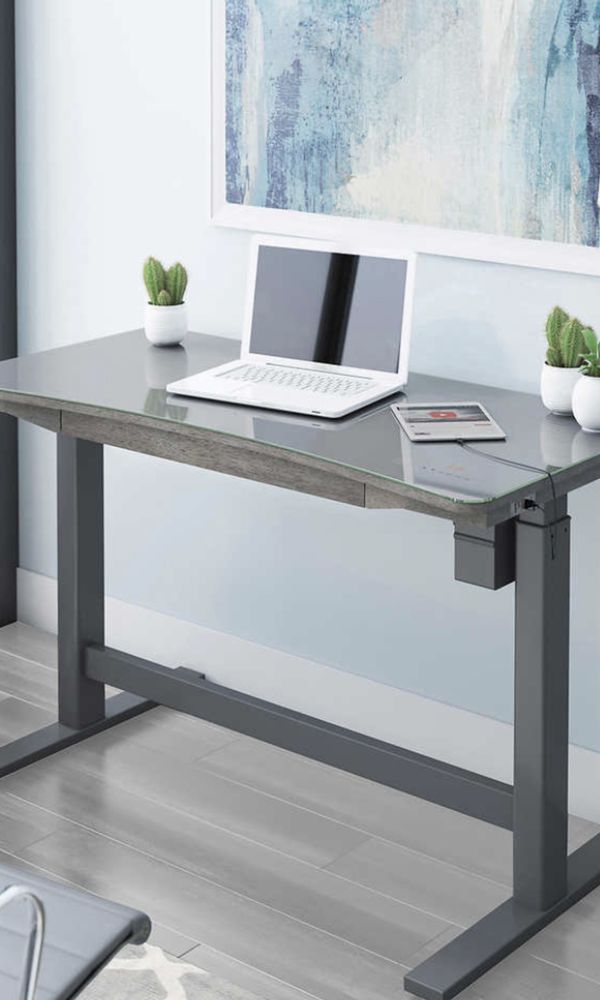 Tresanti Height Adjustable desk 55” - Grey for Sale in Riverside, CA