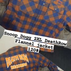 Snoop Dogg Death Row Flannel Jacket 2XL 