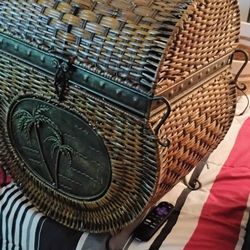 Antique Wicker Chest With Iron Hardware