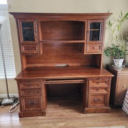 Brown Laptop Computer Desk Top Multiple Storage 