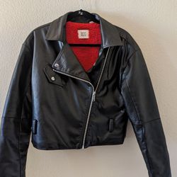 Urban outfitters BDG Oversized Crop Faux Leather Jacket, Medium