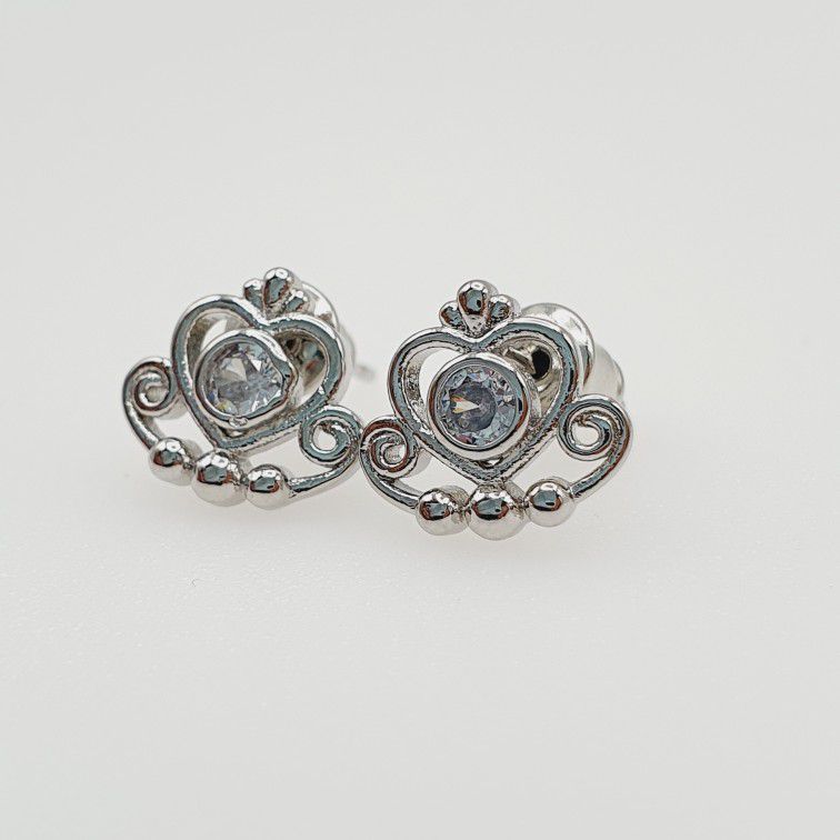 "Princess Heart CZ 925 Silver Rose Gold Plated Earrings for Women, HA4498

J