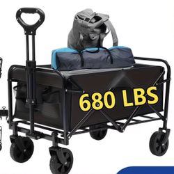 680 lbs Heavy-Duty Wagon All-Terrain Folding Cart 