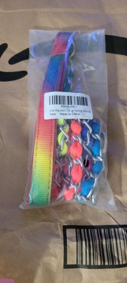 Rainbow Chain Dog Leash for Training and Walking