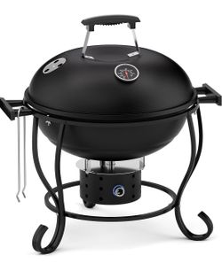 New Portable Charcoal Grill with Fan-Assisted Airflow, 17-Inch