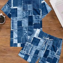 Men's Blue Short Set Size XL