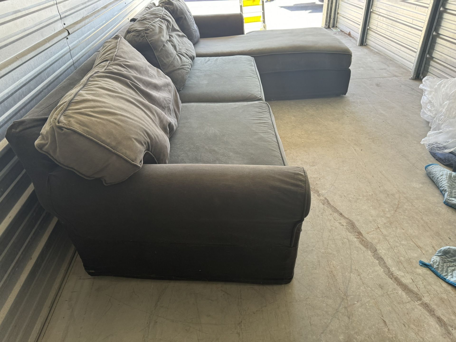 Dark Brown Restoration Hardware Slip Cover Sectional