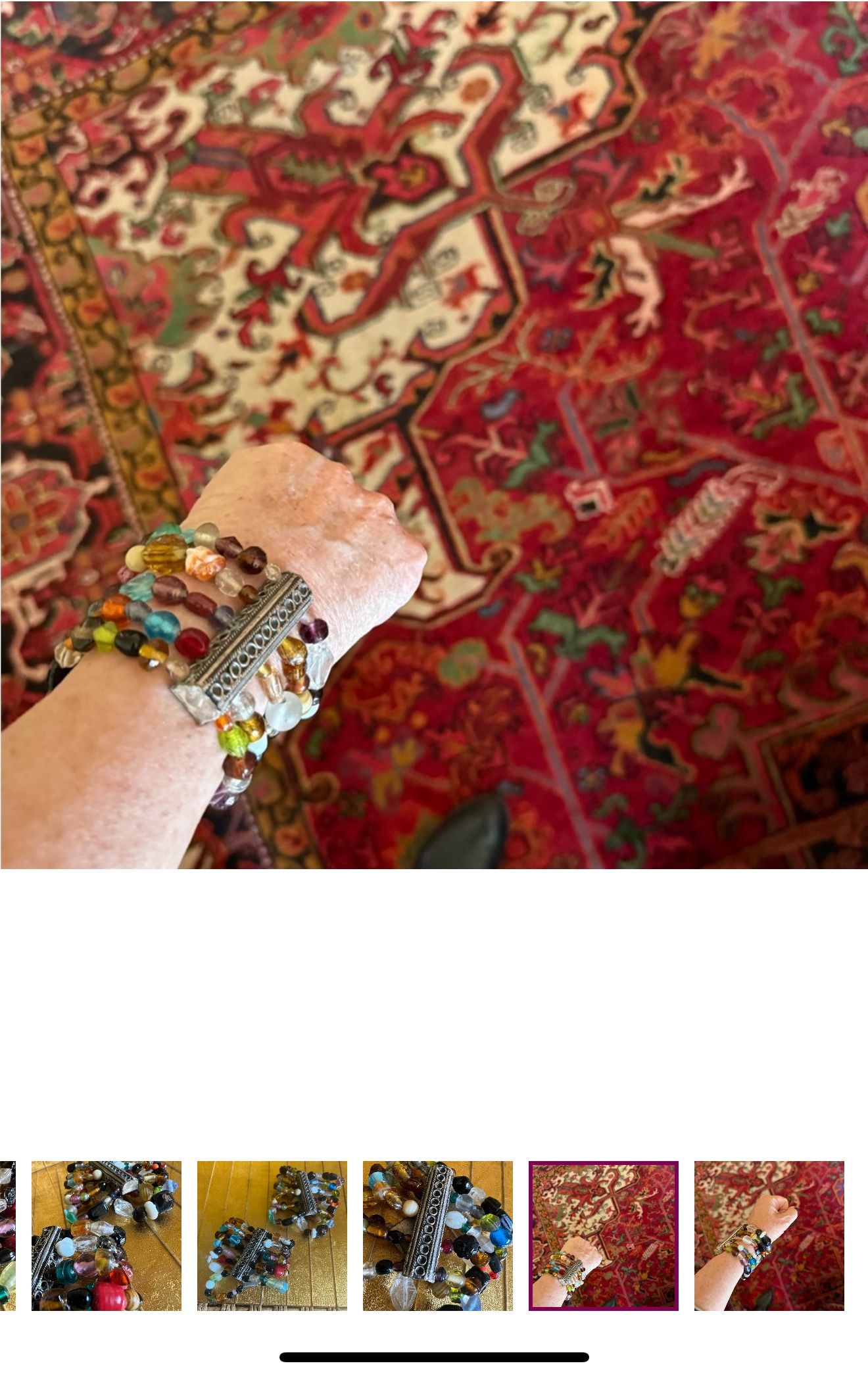 X2. Moroccan From Marrakesh Antique Glass Beaded Bangle Bracelet