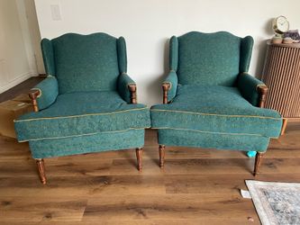 Vintage Teal Armchairs