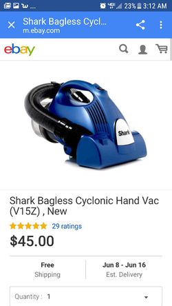 Shark Bagless handheld Cyclone vacuum