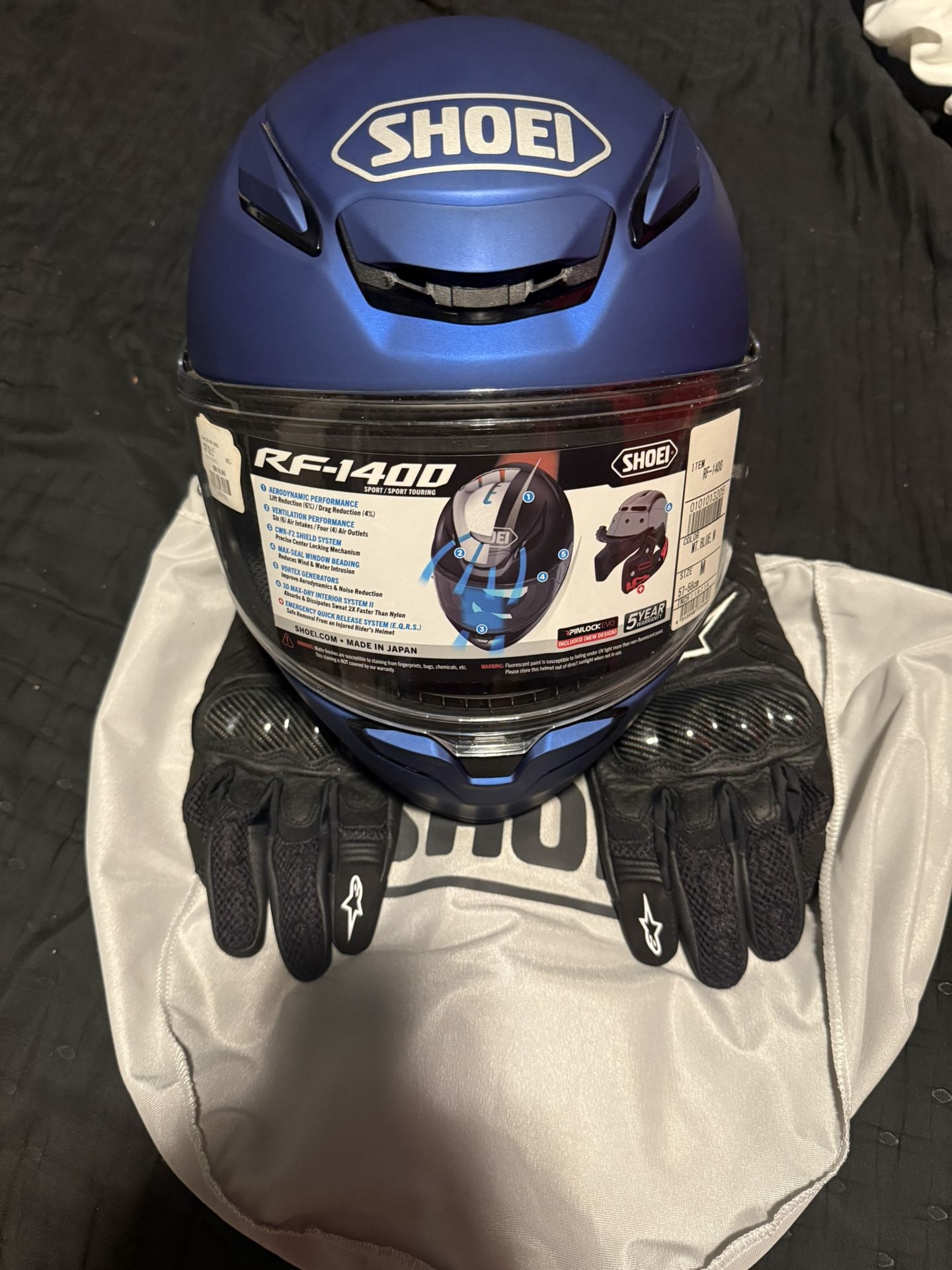 Shoei And Alpine Gloves