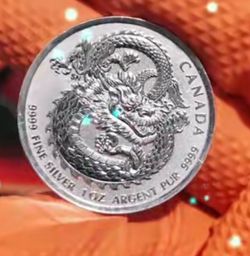 2019 Canada 1 oz Silver $5 Lucky Dragon High Relief BU
