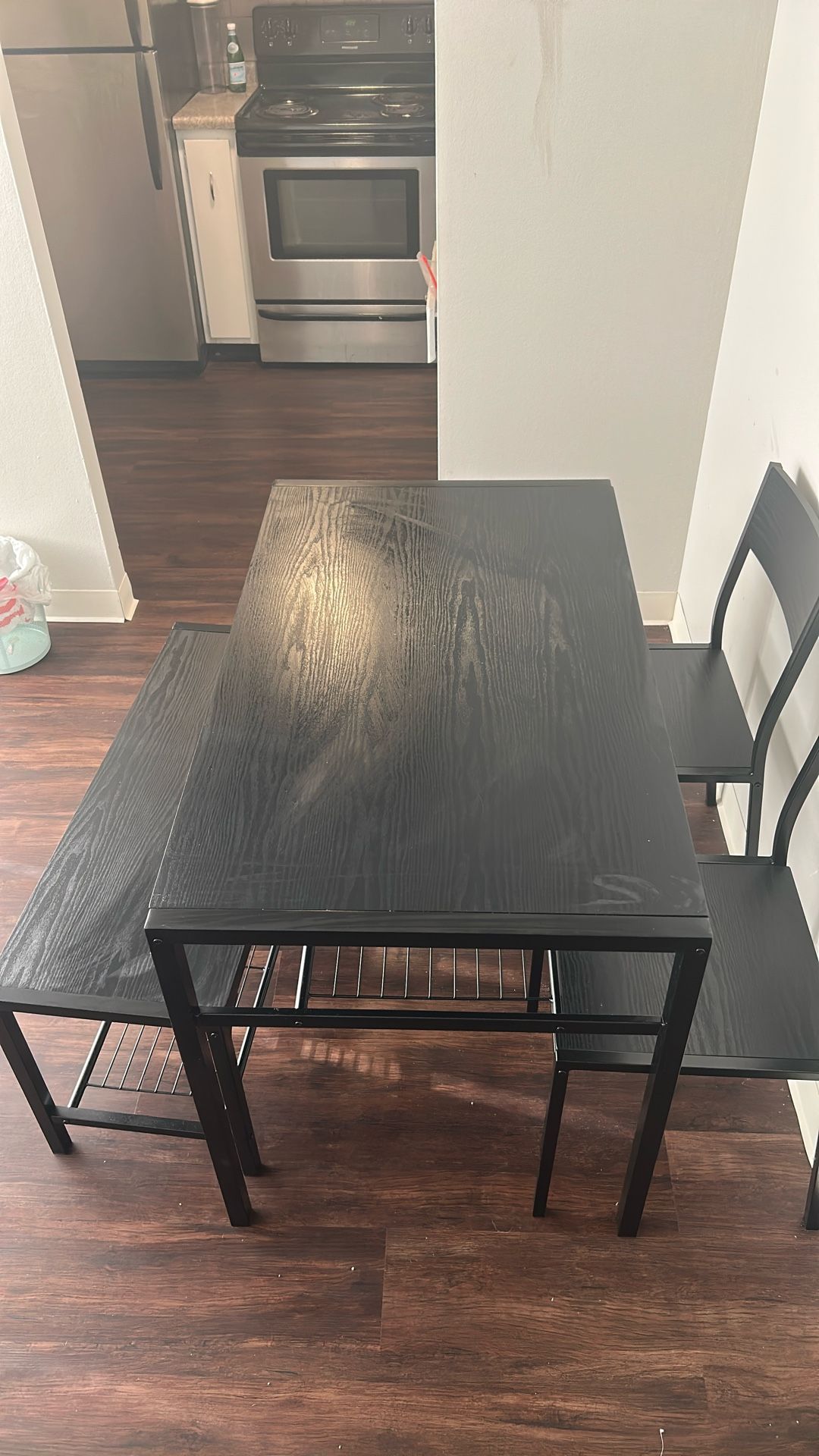 Table with Bench and 2 Chairs