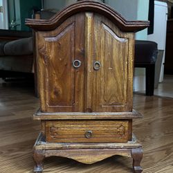 1970s Mahogany Jewelry Armoire World Bazaars Mahogany Jewelry Box