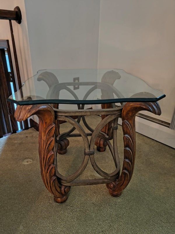 Metal Wood Coffee Table
