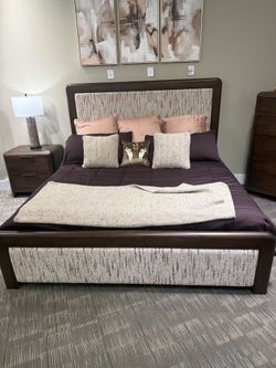 Pretty Queen OR King  Bed Frame and Matching Nightstand