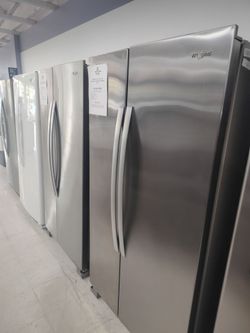 25 cu ft Whirlpool Silver Side-by-Side Fridge @$374 Off MSRP 📉 Only 2 Units Left ‼️