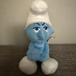 The Smurfs Grouchy Smurf Plush 2013 Stuffed Toy 8” 